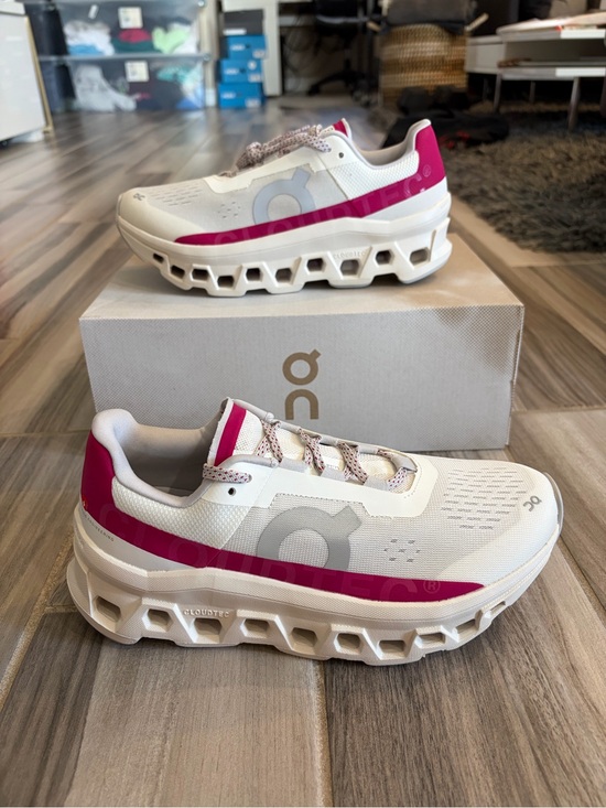 On Running Shoes - Women's On Cloudmonster Running Shoes - Ivory Grenadine 3WD10104038